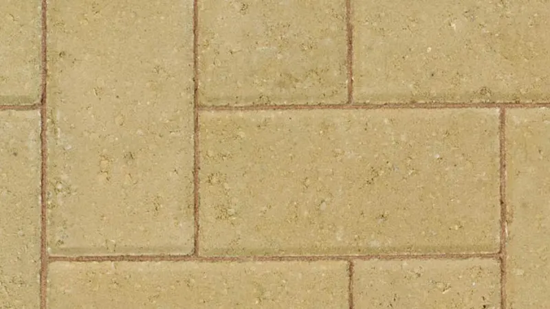 Buff-colored block paving swatch with a soft finish