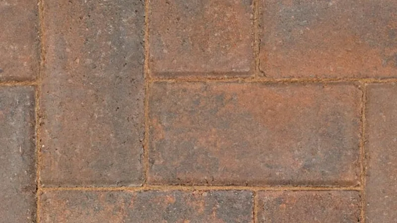 Burnt orange block paving with a warm tone