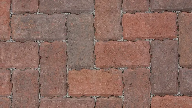 Rustic red permeable block paving