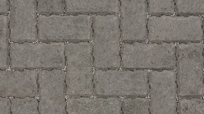 Rustic charcoal permeable block paving