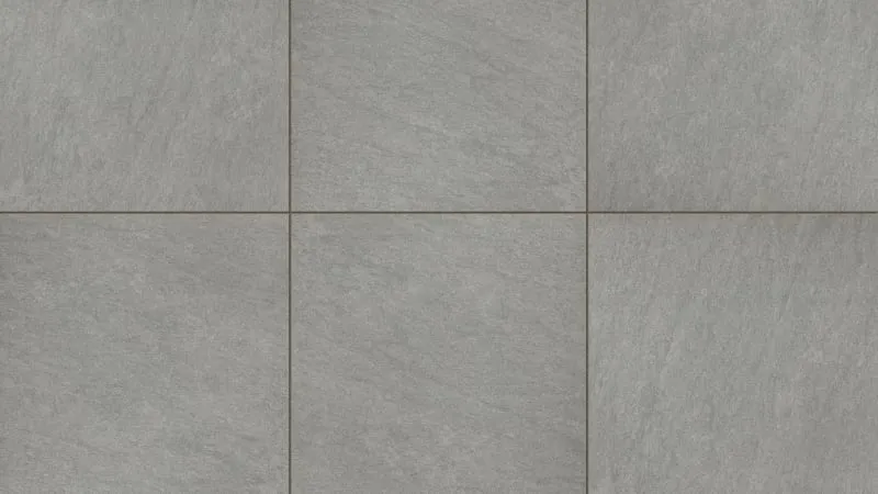 Light grey porcelain slab paving