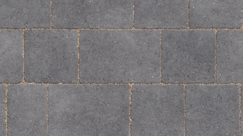Charcoal-colored Tegula block paving for a bold statement