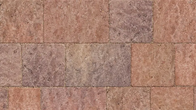 Traditional red Tegula block paving with a heritage style