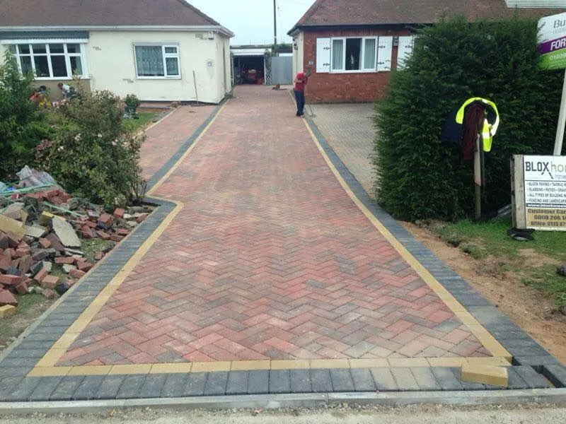 Neatly paved driveway with clean finish